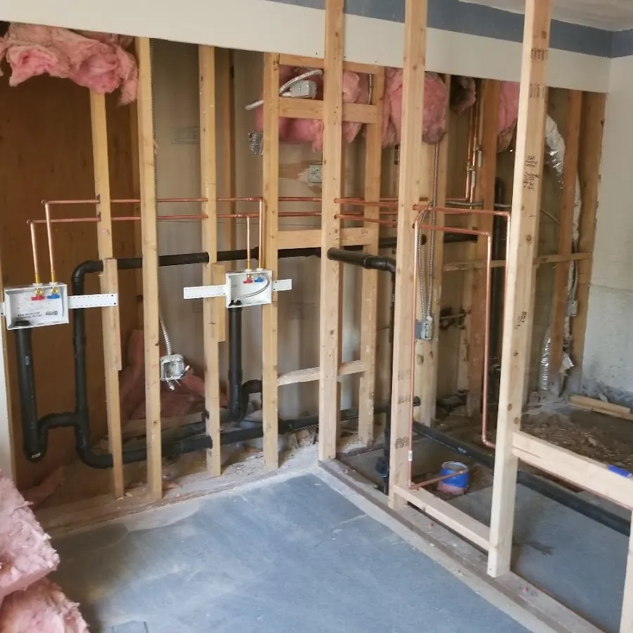 Copper pipe rough-in and plumbing installation in Kittery